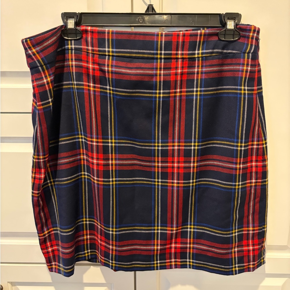 Talbots || Navy & Red Tartan Plaid Skirt || Size 16 – NWT